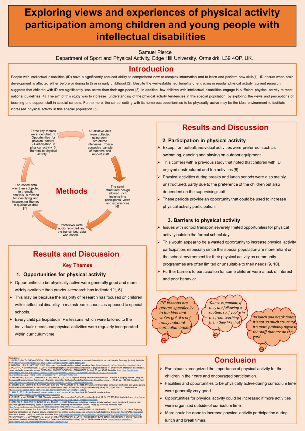 Exploring views and experiences of physical activity participation among children and young people with intellectual disabilities